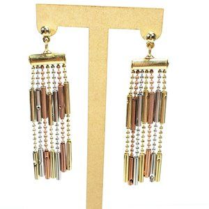 Gold Silver Bronze Tone Chandelier Earrings Posts